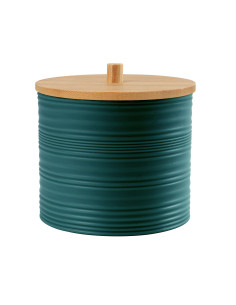 Porta cotonitos plástico estriado burdeo bambú