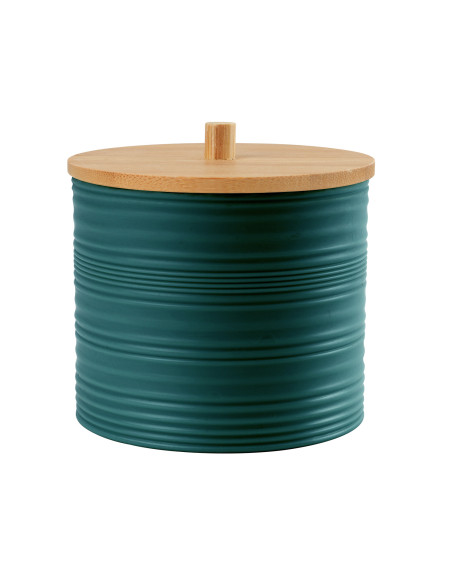 Porta cotonitos plástico estriado burdeo bambú