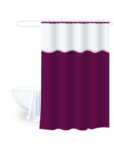Cortina baño PEVA burdeo 180x180cm