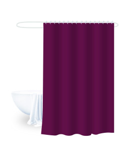 Cortina baño burdeo liso 180x180cm