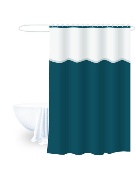 Cortina baño PEVA turquesa 180x180cm