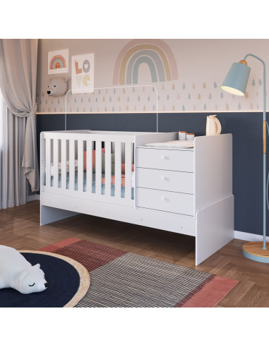 Cama Cuna Multifuncional Blanco - Elegante y Funcional