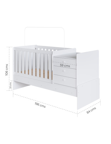 Cama Cuna Multifuncional Blanco - Elegante y Funcional