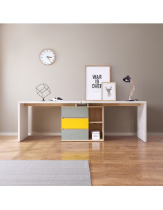 Escritorio doble Levis 238x55x77 blanco 2