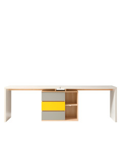 Escritorio doble Levis 238x55x77 blanco