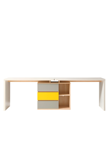Escritorio doble Levis 238x55x77 blanco