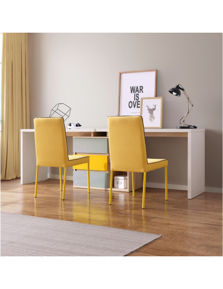 Escritorio doble Levis 238x55x77 blanco