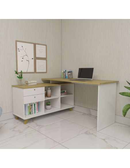 Escritorio Gold 145x128x75 blanco