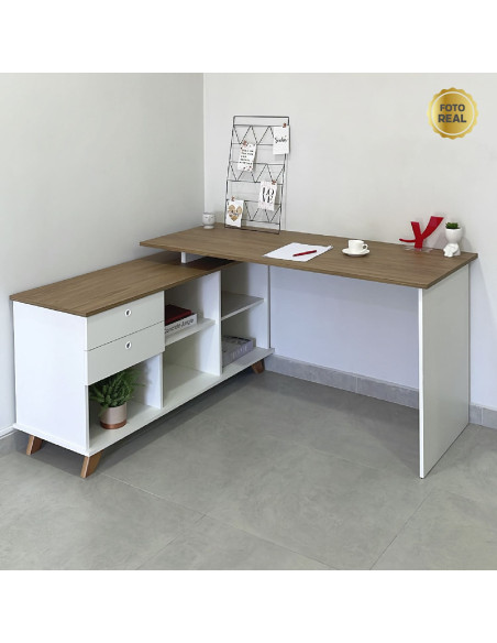 Escritorio Gold 145x128x75 blanco