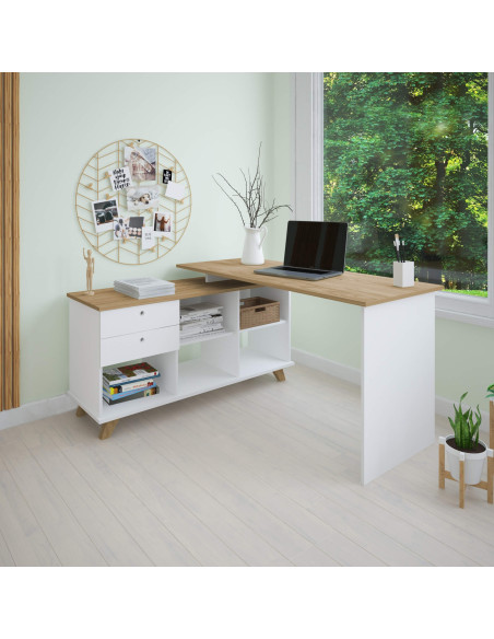 Escritorio Gold 145x128x75 blanco