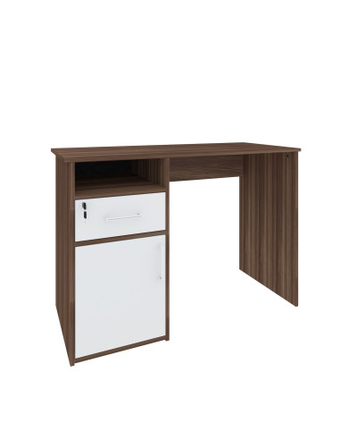 Escritorio Hall 110x48x75 café blanco - Mueble Multiuso