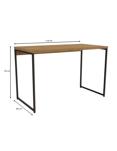 Escritorio industrial Baltimore 118x60x76 café