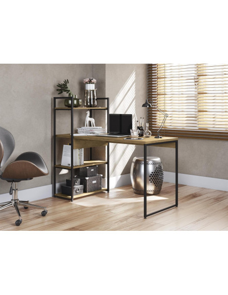 Escritorio industrial Maestranza 136x64x120 café