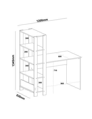 Escritorio Match 120x63x134 café claro