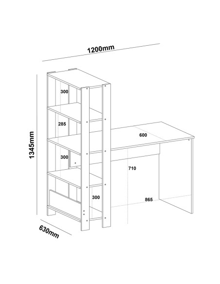 Escritorio Match 120x63x134 café claro