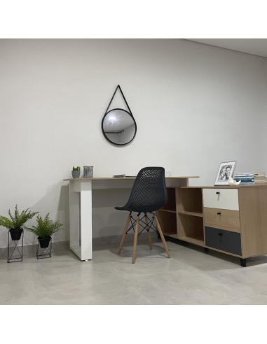 Escritorio Next 160x136x75 cm - Estilo Industrial Moderno