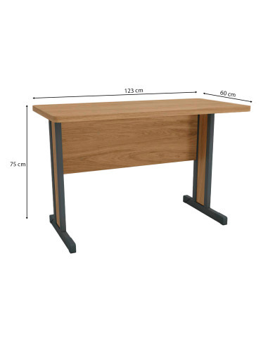 Escritorio Teca Italia 123x75x60 cm - Estilo Industrial