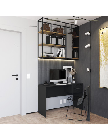 Escritorio Turim 122x45x75 Negro - Mueble para Home Office