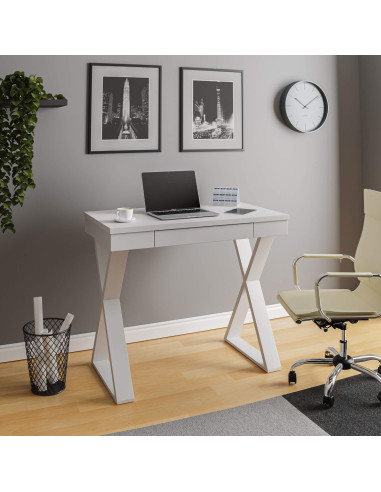 Escritorio Veneza II 91x50x78 Blanco - Mueble Moderno de Oficina