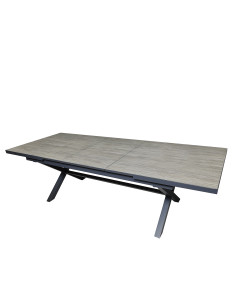 Mesa terraza extensible Ravello vidrio templado gris 152/200cm 2