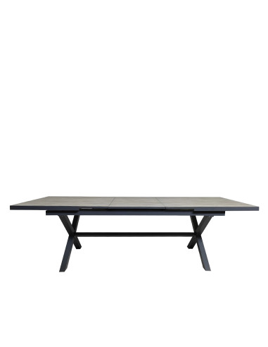 Mesa terraza extensible Ravello vidrio templado gris 200/260cm