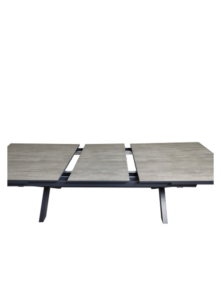 Mesa terraza extensible Ravello vidrio templado gris 200/260cm