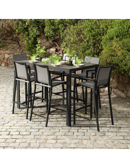 Silla Bar Terraza 56X66X105 gris Wardell