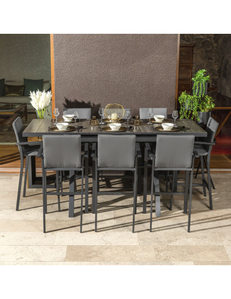 Silla Bar Terraza 56X66X105 padded gris Lucca