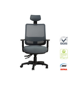 Silla oficina alta Saga gris