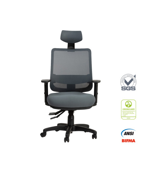 Silla oficina alta Saga gris