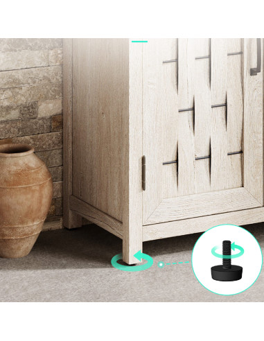 Librero Vinh Gris Rústico con Detalles Metálicos - Muebles Living