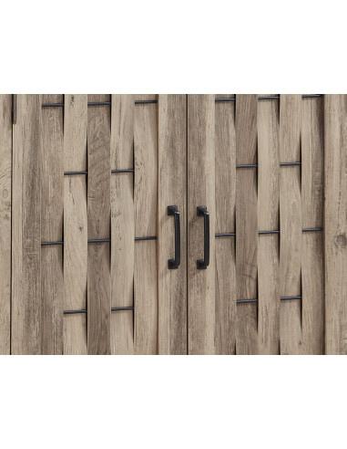 Librero Vinh Café - Estante Rústico con Detalles Metálicos