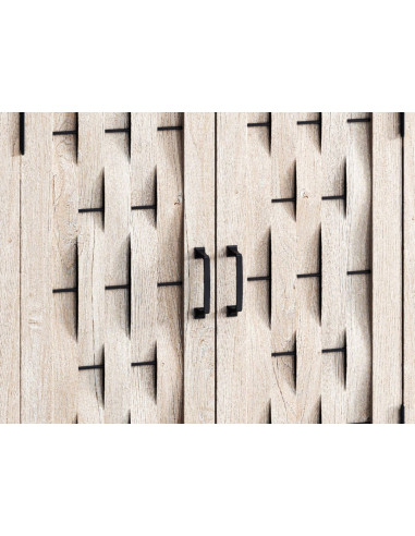 Librero Vinh Gris Rústico con Detalles Metálicos - Muebles Living