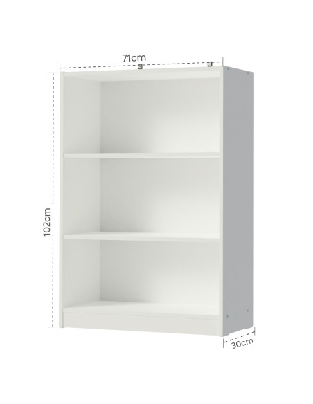 Librero Vercelli 3 niveles blanco