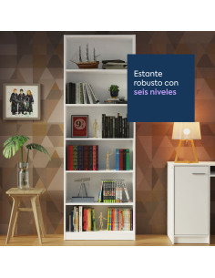 Librero Taranto 6 niveles blanco 2