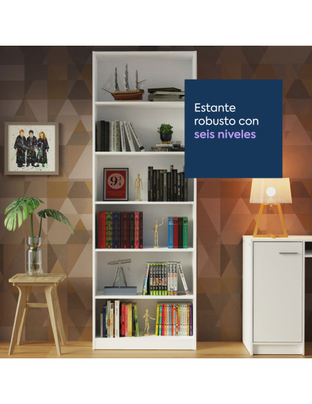 Librero Taranto 6 niveles blanco