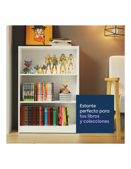 Librero Vercelli 3 niveles blanco