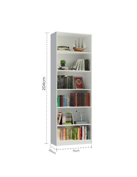 Librero Taranto 6 niveles blanco