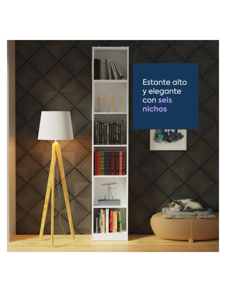 Librero Novara 6 niveles blanco