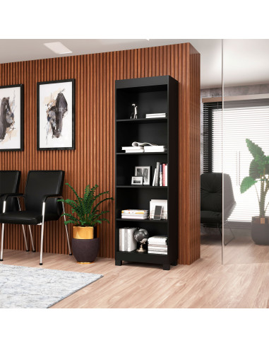 Librero Montreal Negro 57x186x30 cm - Estante para Living