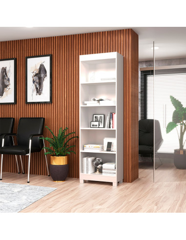 Librero Montreal Blanco - Mueble Organizador de Libros y Decoración