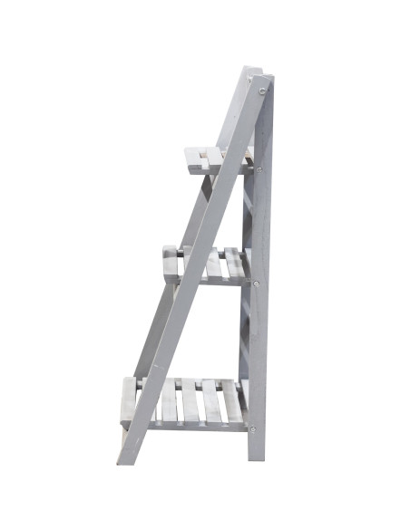 Estante rústico 3 niveles gris 34x77cm