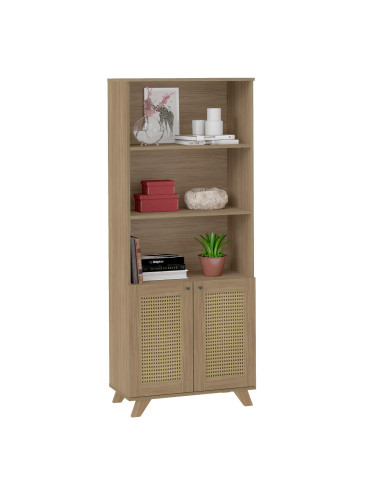 Estante Trama Living 70x35x172.5cm Ratán Armado - Muebles