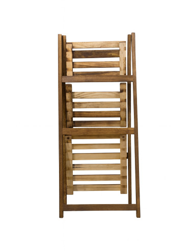 Estante Rústico 3 Niveles 34x77 Tostado - Mueble para Living