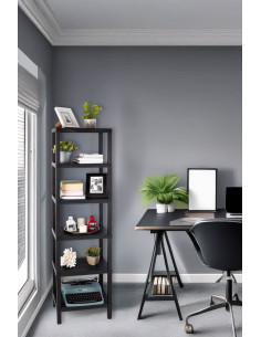 Estante plástico negro 6 niveles 39x23x145,5cm 2