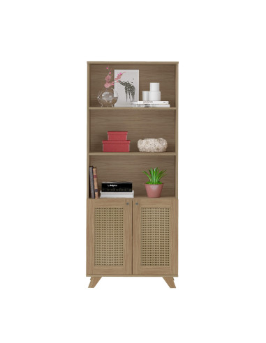 Estante Trama Living 70x35x172.5cm Ratán Armado - Muebles