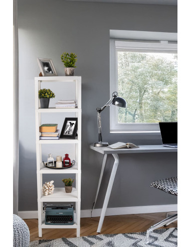 Estante plástico blanco 6 niveles 39x23x145,5cm