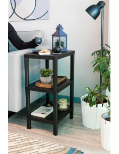 Estante plástico negro 3 niveles 39x23x65,7cm 2