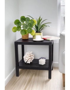 Estante plástico negro 2 niveles 39x23x39cm 2