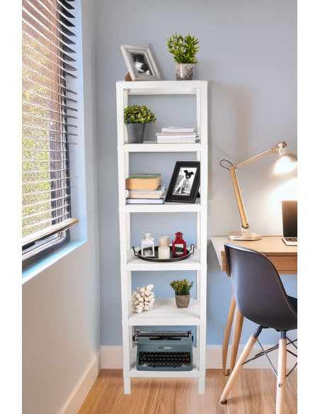 Estante plástico blanco 6 niveles 39x23x145,5cm